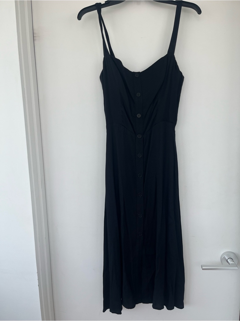 Reformation Black Button Front Midi Dress - Sz 6